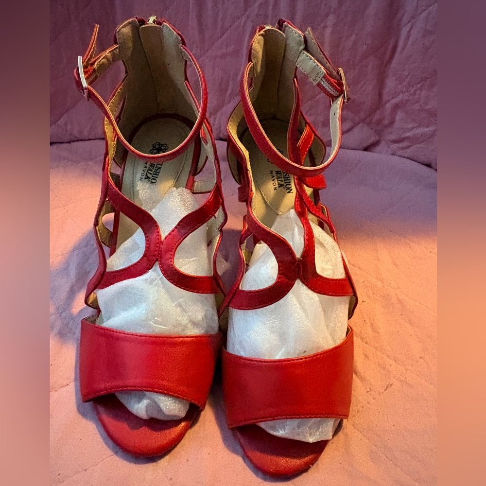 Elegant Red Strappy Heels
